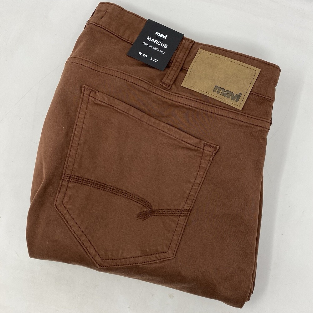 Mavi Marcus Slim Straight Leg Pants Mens 40x32 Brown‎ Stretch Cotton M00351